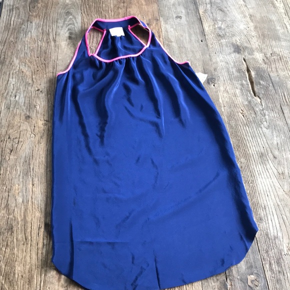 Amanda Uprichard Dresses & Skirts - Amanda Uprichard Silk Trapeze Dress Navy Pink Med Amanda Uprichard Dresses & Skirts - Amanda Uprichard Silk Trapeze Dress Navy Pink Med